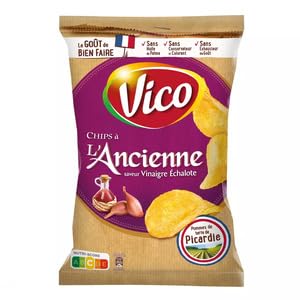 Vico Chips à L'Ancienne, Saveur Vinaigre Échalote 125g