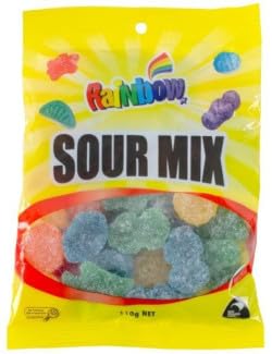 Rainbow Sour Mix Sweets, Assorted Flavours, 110g