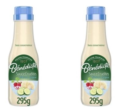Bénédicta Sauce Crudités Nature Légère, No Preservatives - Pack of 2