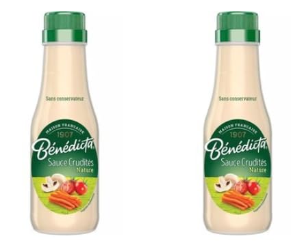 Bénédicta Sauce Crudités Nature, No Preservatives, Vegetable Dipping Sauce, Pack of 2