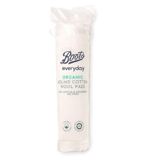 Boots Everyday Organic Cosmetic Round Cotton Wool Pads 100 pads