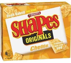 Arnotts Shapes Cheddar Original Flavour Baked Crackers, 175g