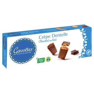 Gavottes Crêpe Dentelle au Lait, Milk Chocolate Wafer Rolls
