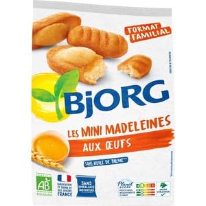 Bjorg Les Mini Madeleines aux Oeufs, Format Familial, Sans Huile de Palme, Biologique