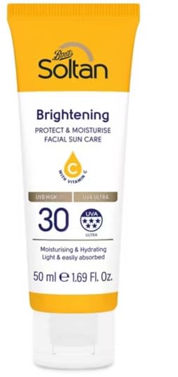 Soltan Brightening Facial Sun Care SPF 30, with Vitamin C, Moisturising & Hydrating, 50ml