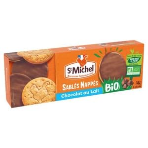 St Michel Sablés Nappés Chocolat au Lait Bio Biscuits