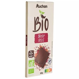 Auchan Bio Dark Chocolate Bar 85% Cocoa, 100g