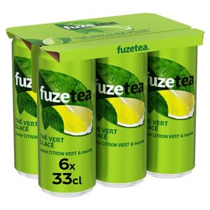 Fuze Tea Iced Green Tea with Lime and Mint Flavor 6x33cl