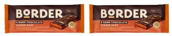 Border Dark Chocolate Ginger Bars, 6 per Pack, Crafted with Care