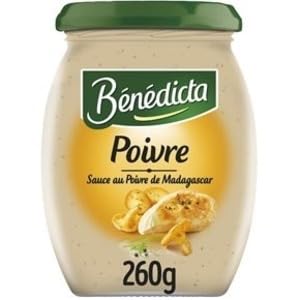 Bénédicta Sauce Poivre de Madagascar, Creamy Pepper Sauce, Jar, 260g