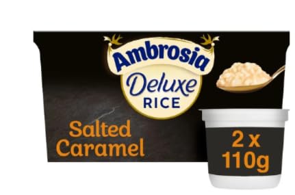 Ambrosia Deluxe Rice, Salted Caramel, 2 x 110g