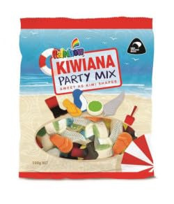 Rainbow Kiwiana Party Mix, Sweet Kiwi Shapes, 500g