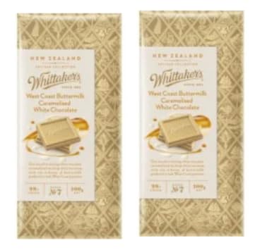 Whittaker's West Coast Buttermilk Caramelised White Chocolate, New Zealand Artisan Collection, 100g, Pack of 2