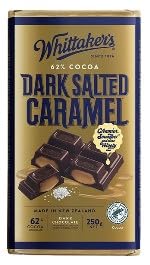 Whittaker's Dark Salted Caramel Chocolate Block, 62% Cocoa, 250g