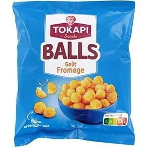 TOKAPI Balls Cheese Flavour Snacks,Puffed Corn Balls 50g