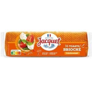Jacquet Brioche Toast, 36 Slices, No Palm Oil, French Wheat Flour