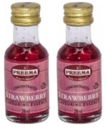 PREEMA Strawberry Flavouring Essence, Concentrated, Liquid Form, 28ml, Pack of 2