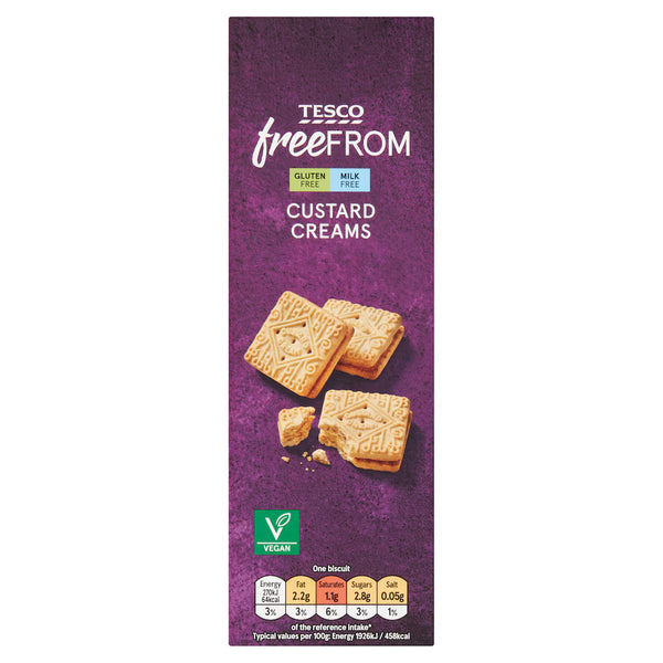 Tesco Free From Custard Creams, 125g
