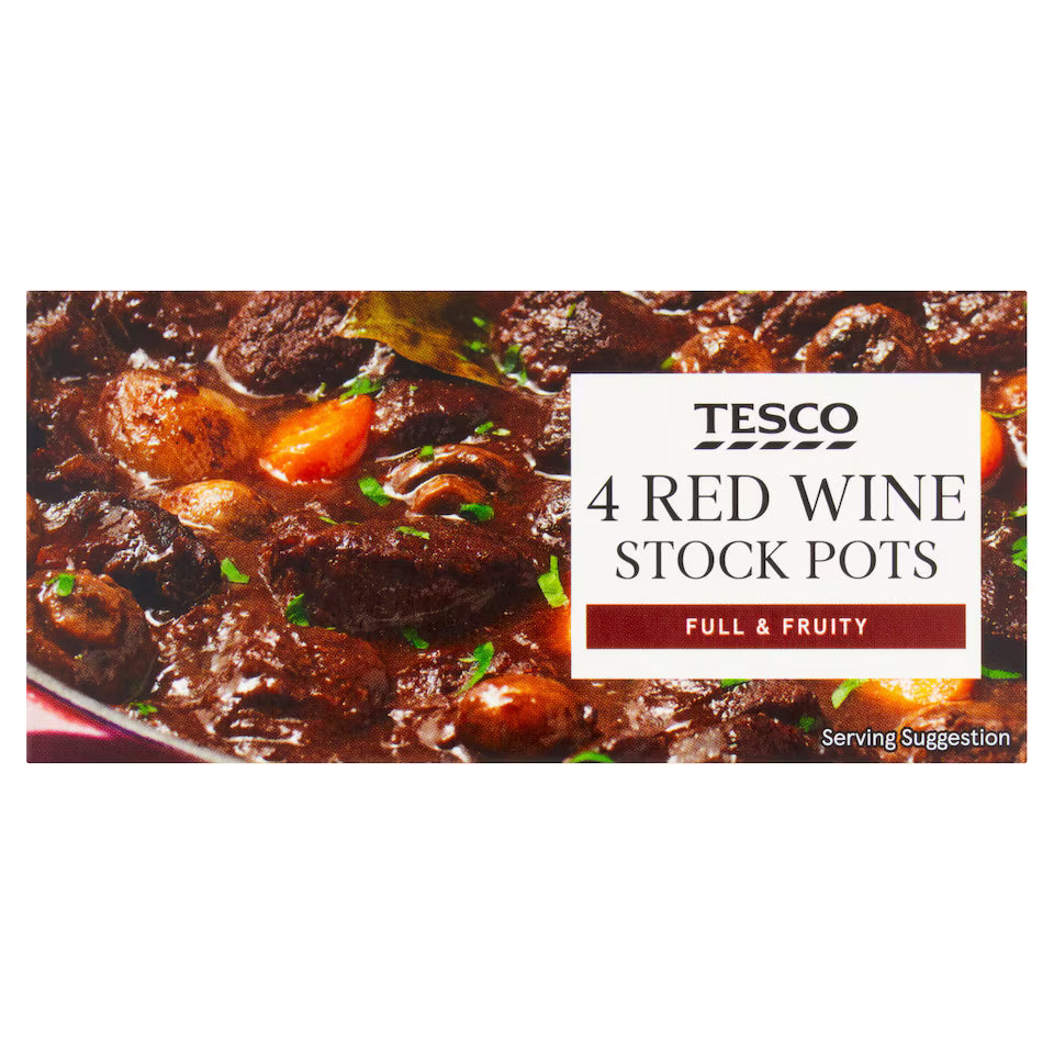 Tesco Red Wine Stock Pots 4 Pack, 112g