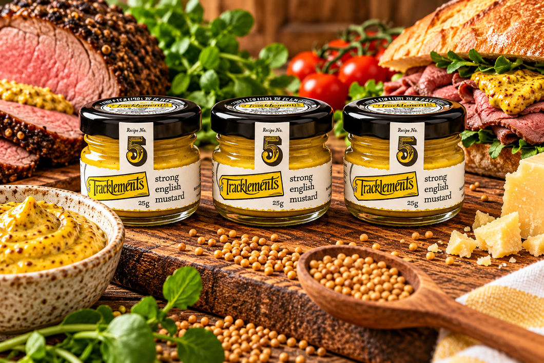 Tracklements Strong English Mustard Mini  25g - Pack of 3