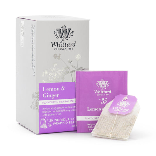 Whittard Lemon & Ginger 20 Individually Wrapped Teabags