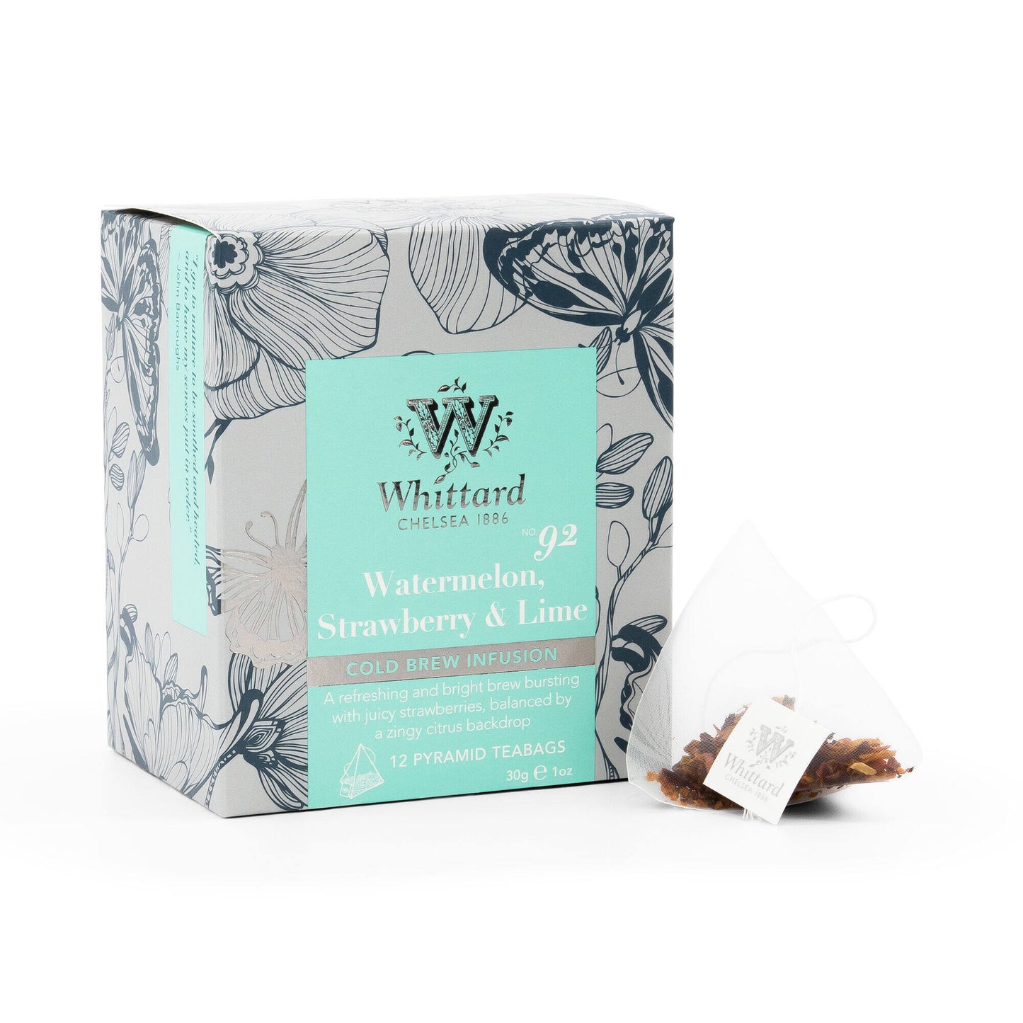Whittard Cold Brew Watermelon, Strawberry and Lime, Pyramid 12 Teabags