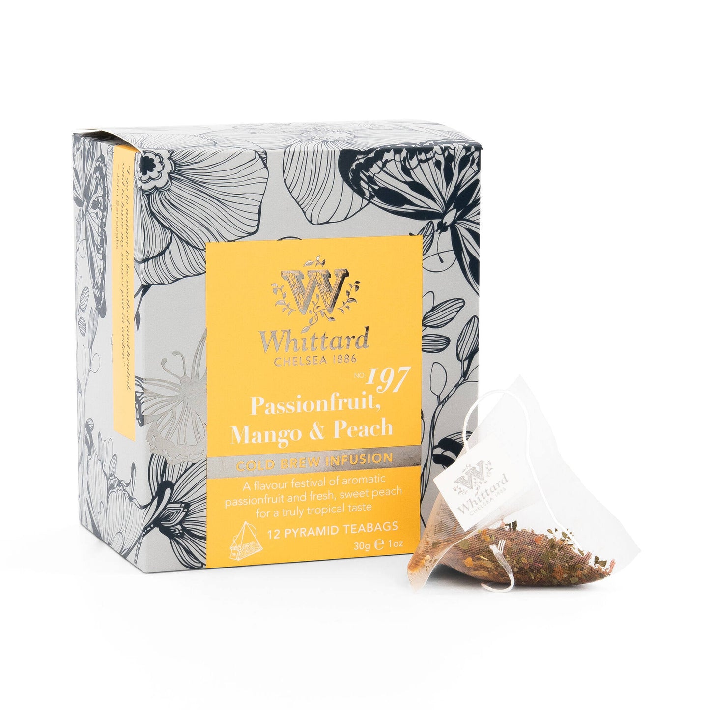 Whittard  Cold Brew  Passionfruit, Mango & Peach,  Pyramid 12 Teabags