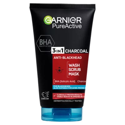 Garnier Pure Active 3in1 Charcoal Blackhead Cleanser 150ml