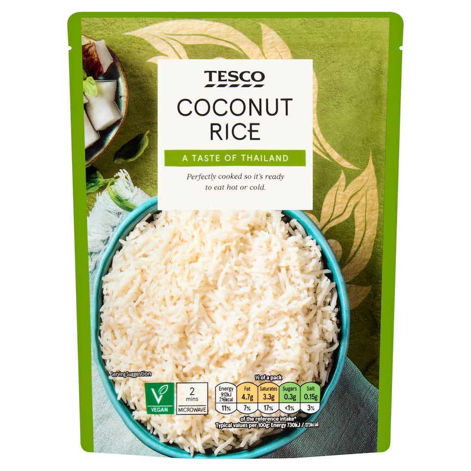 Tesco Coconut Rice, 250g