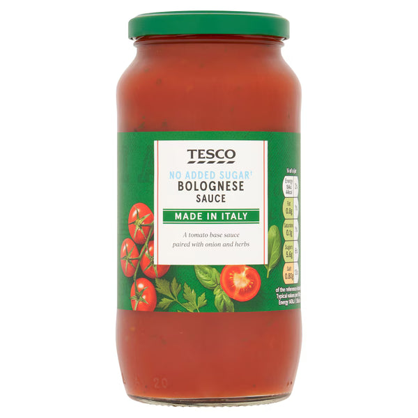 Tesco No Added Sugar Bolognese Pasta Sauce, 500g