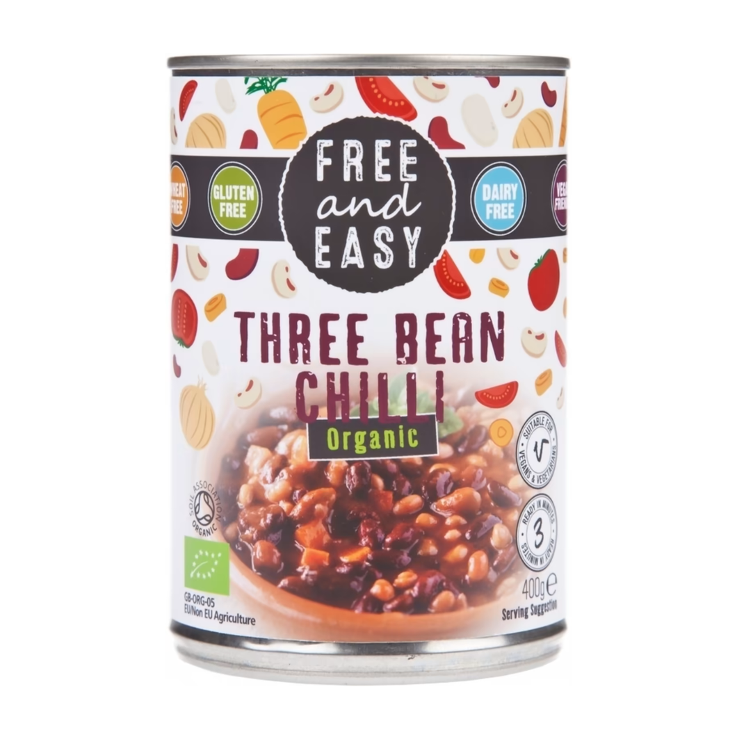 Free & Easy Organic Three Bean Chilli 400g