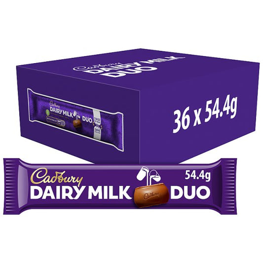 Cadbury Dairy Milk Chocolate Duo Bar 54.4g - Case of 36