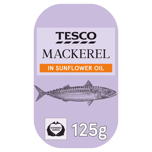 Tesco Mackerel in Sunflower Oil, 125g
