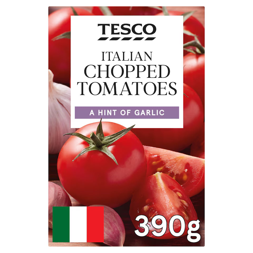 Tesco Italian Chopped Tomatoes - A Hint of Garlic, 390g