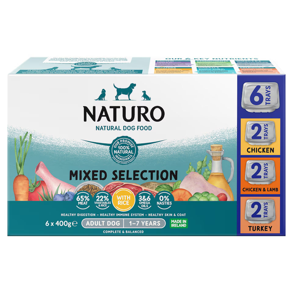 Naturo Adult Variety Dog Food Tray, 6X400g