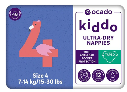 Ocado Kiddo Ultra-Dry Nappies Size 4 (7-14kg)
