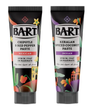 BART Chipotle & Red Pepper Paste and Keralan Spiced Coconut Paste, Mexican & Indian, Stir In, Coat or Marinate, 2 Pack