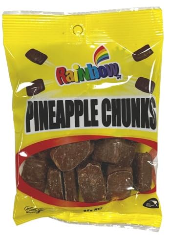 Rainbow Pineapple Chunks, Chewy Candy, 95g