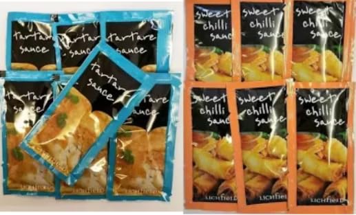 Lichfield Tartare Sauce and Sweet Chilli Sauce Sachets, Variety Pack - 200 Sachets