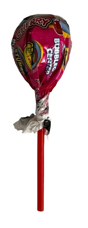 Stumbo Pops Cherry Flavour Lollipop with Bubblegum Centre, 21g
