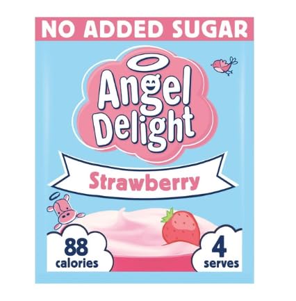 Angel Delight Strawberry Flavour Dessert, No Added Sugar - Pack of 6