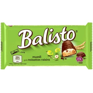 Balisto Muesli Hazelnut & Raisin Bars – 10 individually wrapped bars