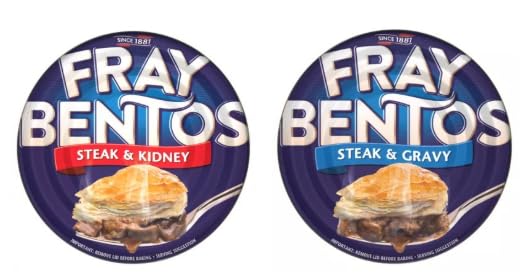 Fray Bentos Steak & Kidney and Steak & Gravy Pies, Classic Tinned Pies, Variety Pack of 2