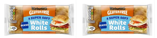 Warburtons Gluten Free Super Soft Sliced White Rolls, Wheat Free - Pack of 2
