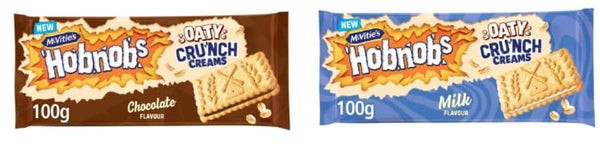 McVitie's Hobnobs Oaty Cru'nch Creams, Chocolate and Milk Flavour, 100g