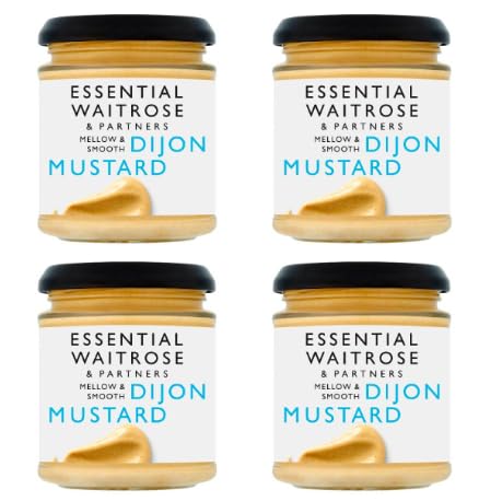 Essential Waitrose & Partners Dijon Mustard, Mellow & Smooth, Pack of 4