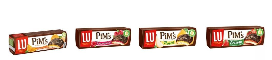 LU PiM's Biscuits, Assorted Flavours, Orange, Framboise, Poire, Fraise, Chocolate Topped Sponge Cakes