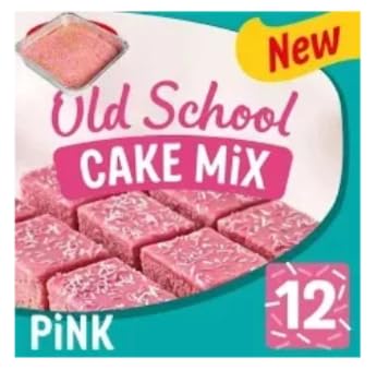 Old School Cake Mix, Pink, Makes 12 Pieces