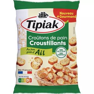 Tipiak Croûtons de Pain Croustillants, Garlic Flavour,220g