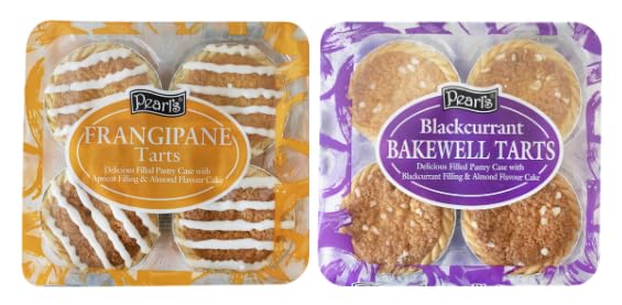 Pearl's Frangipane Tarts and Blackcurrant Bakewell Tarts, Filled Pastry Case with Almond Flavour Cake